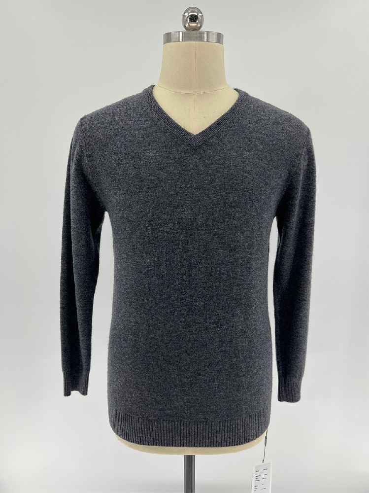 Men's 100% Wool V‑Neck Sweater