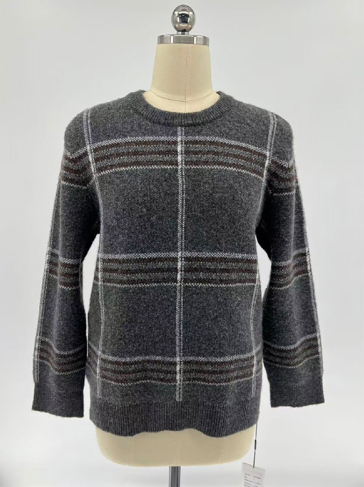 Women's Polyester Acrylic Wool Spandex Blend Knit Pullover