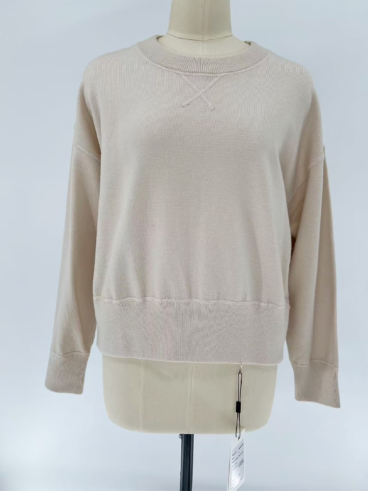 Women Long Sleeve Crew Neck Knit Pullover