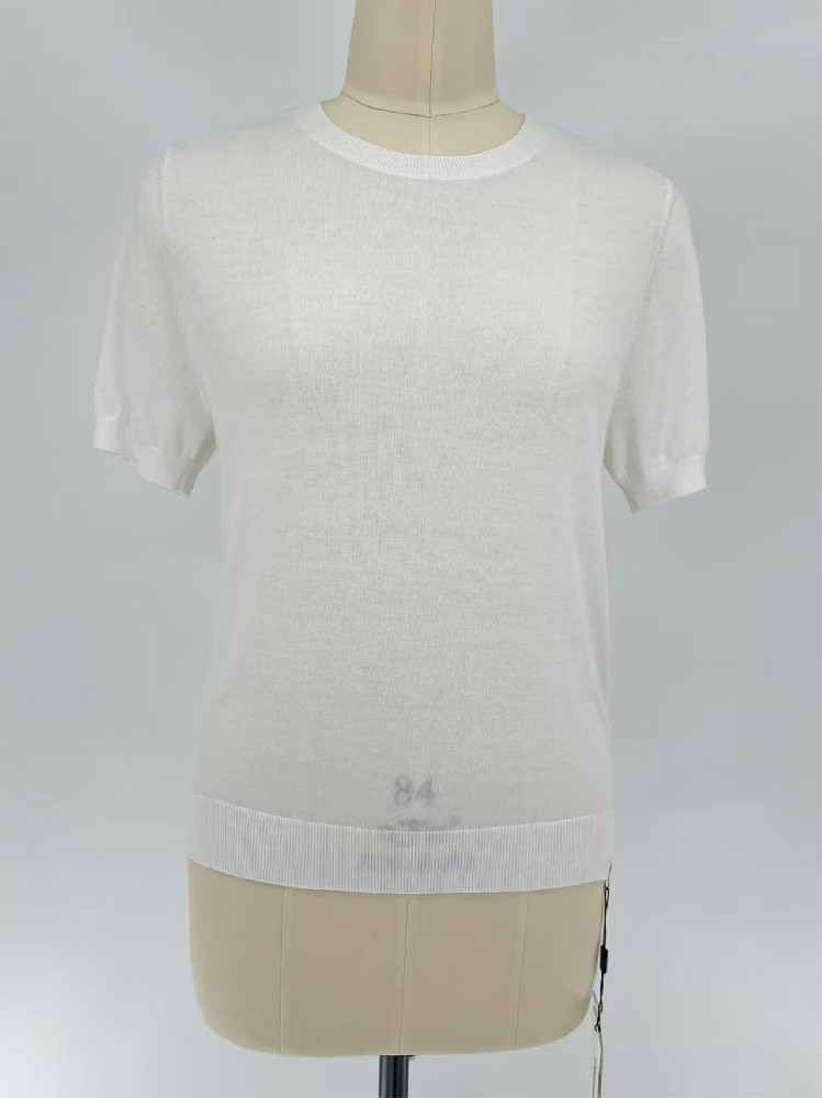 Women Crew Neck Short Sleeve Knit Top