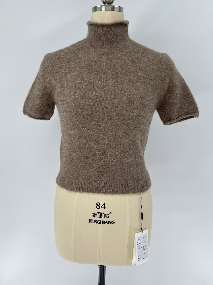Women Fall Winter Wool Blend Mock Neck Knit Sweater