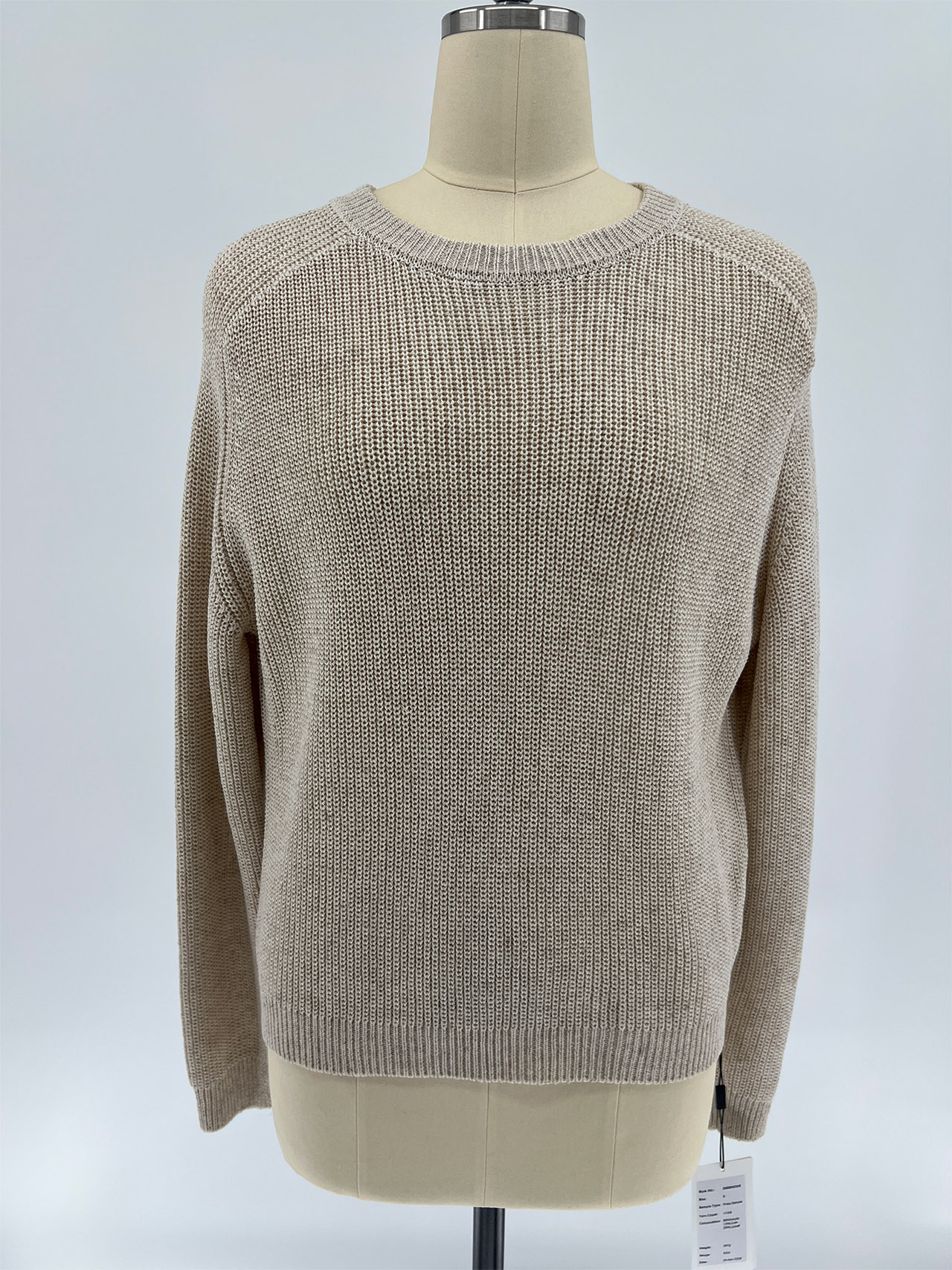 Women Acrylic Linen Lyocell Blend Knit Pullover