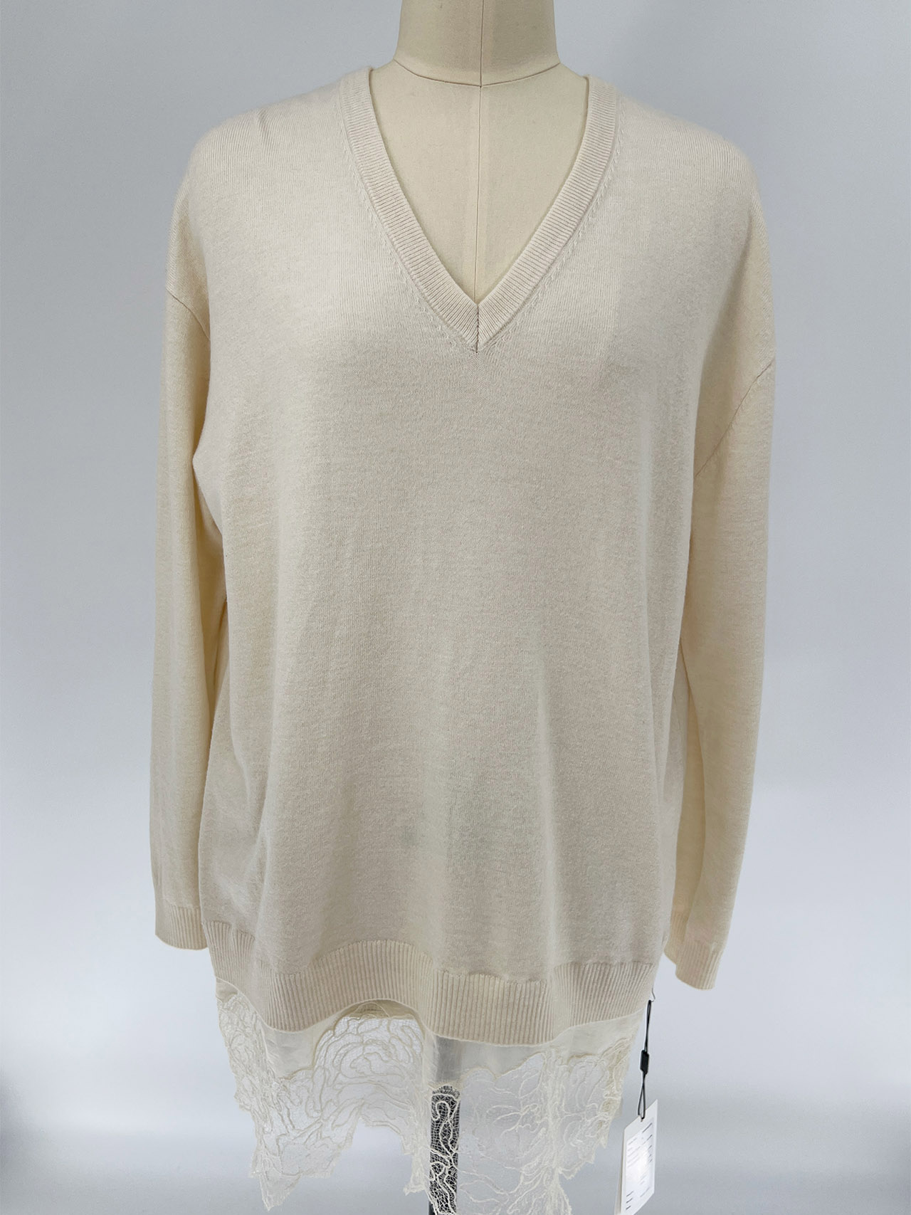 Women's Polyester Acrylic Wool Lyocell Cotton Blend Knit Pullover