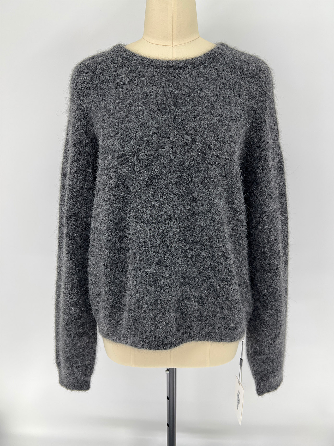 Women Fall Winter Alpaca Blend Crew Neck Knit Sweater